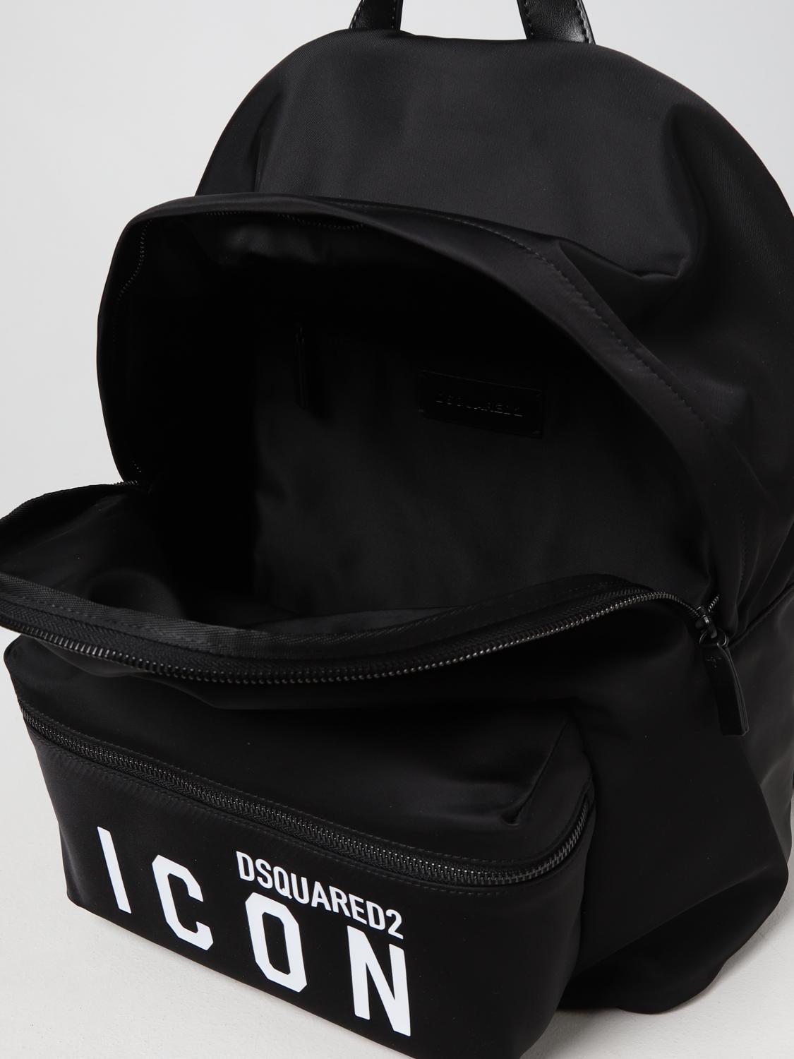 DSQUARED2 ZAINO: Zaino Be Icon Dsquared2 in nylon, Nero - Img 4