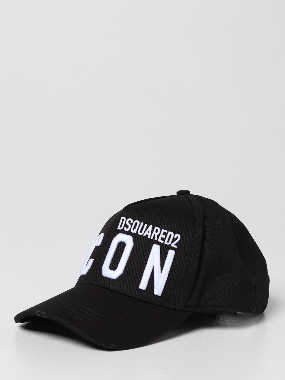 DSQUARED2 HAT: Hat men Dsquared2, Black - Img 1