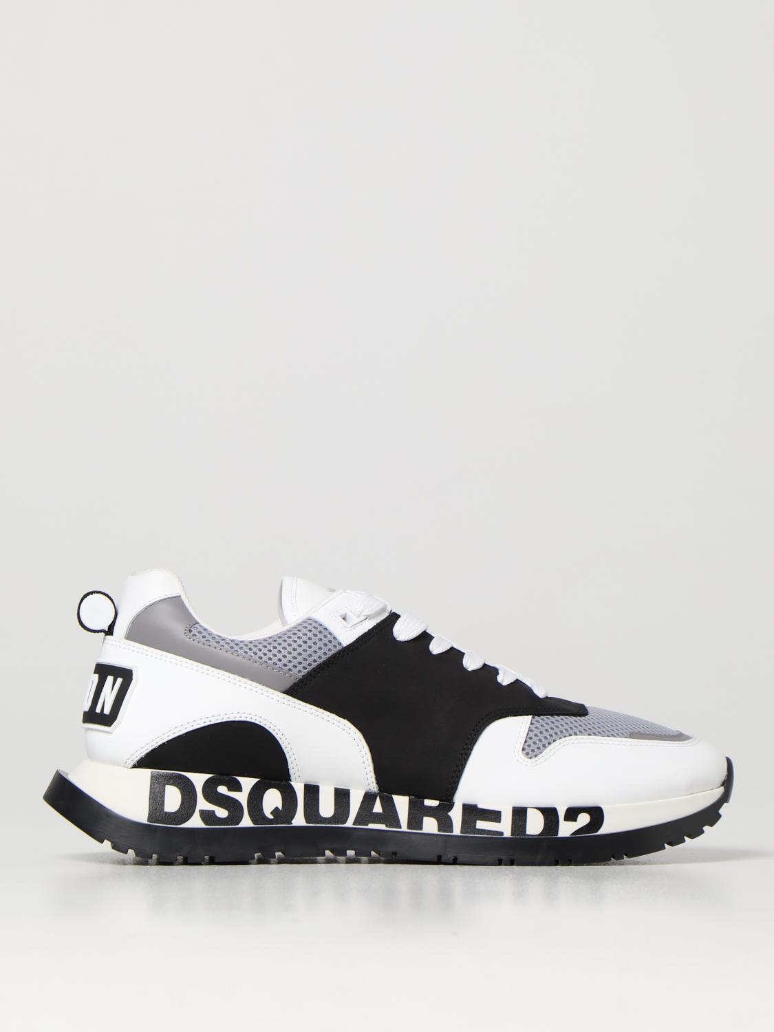 DSQUARED2 SNEAKERS: Sneakers Running Dsquared2 in pelle e mesh, Bianco - Img 1
