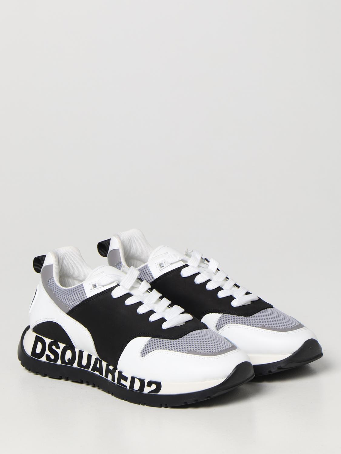 DSQUARED2 SNEAKERS: Sneakers Running Dsquared2 in pelle e mesh, Bianco - Img 2