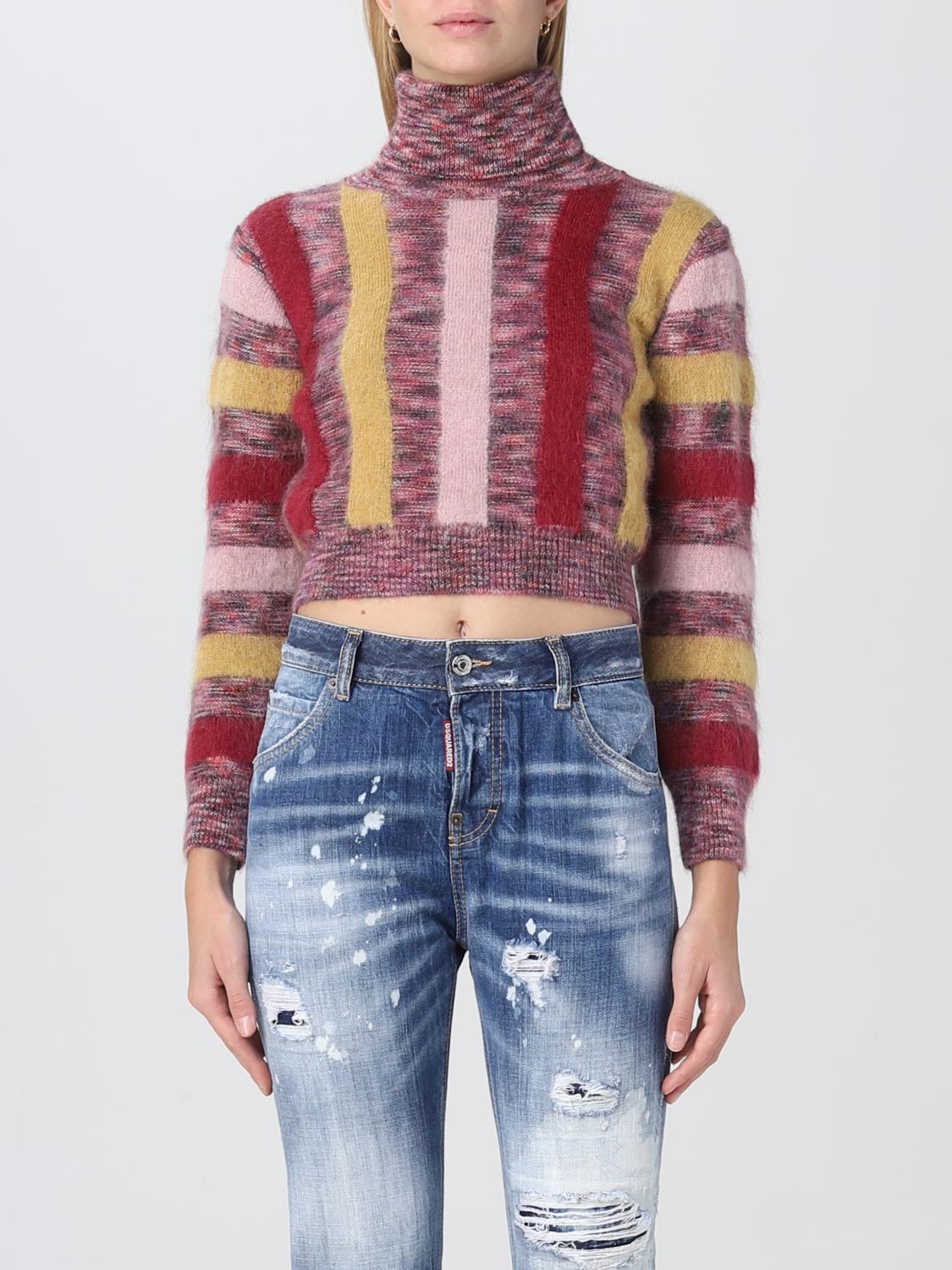 DSQUARED2 PULLOVER: Dsquared2 Damen Pullover, Fuchsia - Img 1