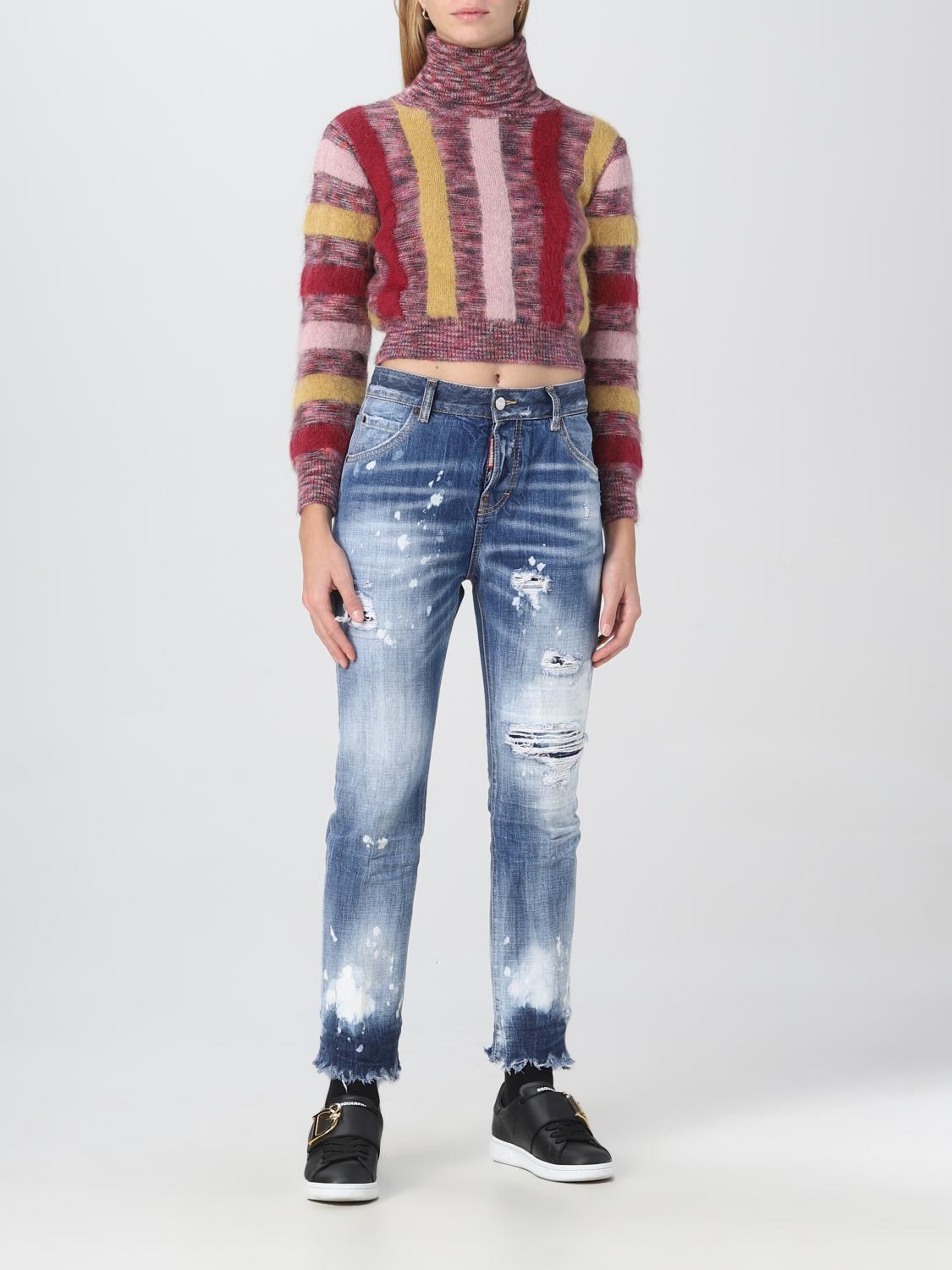 DSQUARED2 PULLOVER: Dsquared2 Damen Pullover, Fuchsia - Img 2