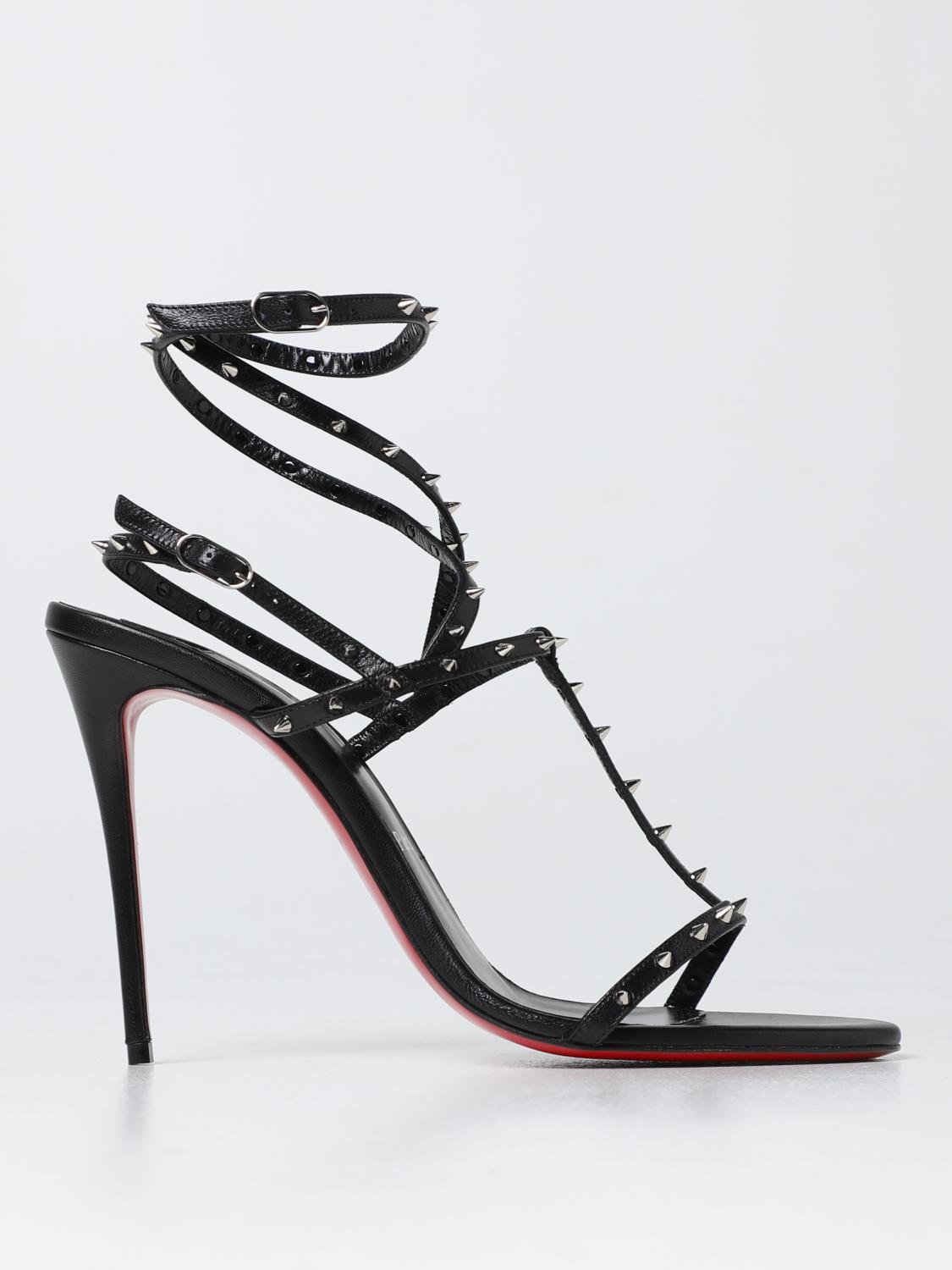 CHRISTIAN LOUBOUTIN: Bombina Spikes leather heeled sandals