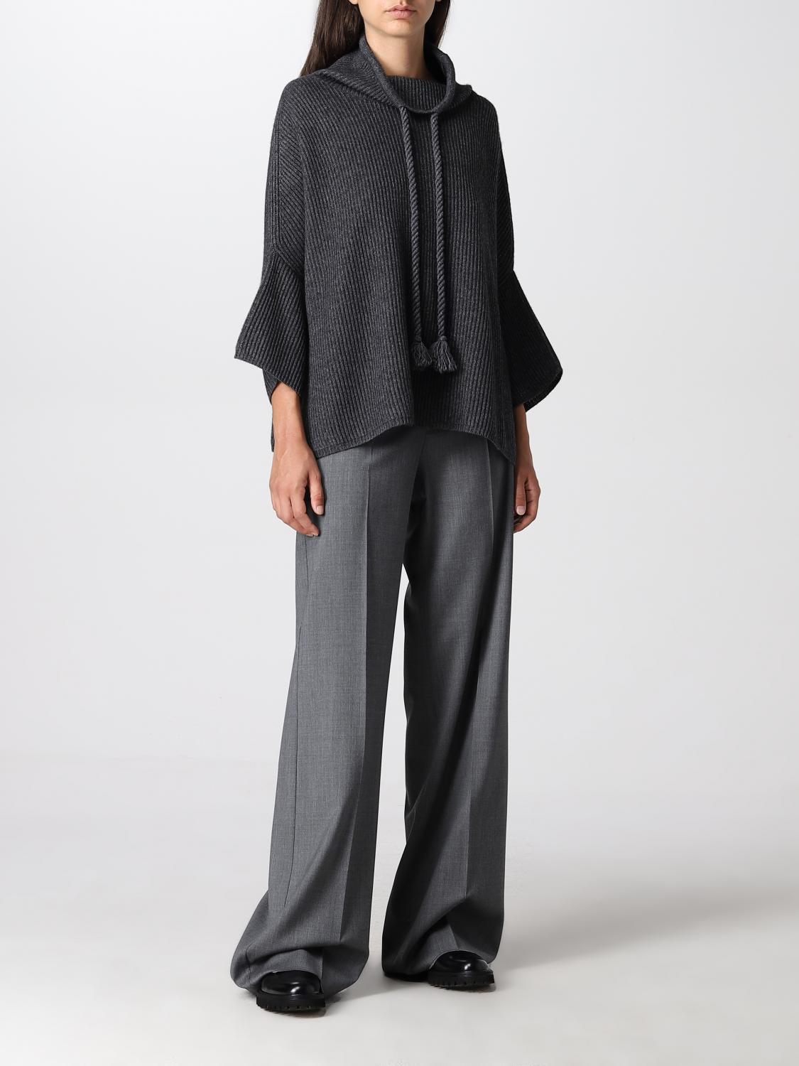 MAX MARA MANTELLA: Cappa Max Mara in lana e cashmere, Antracite - Img 2