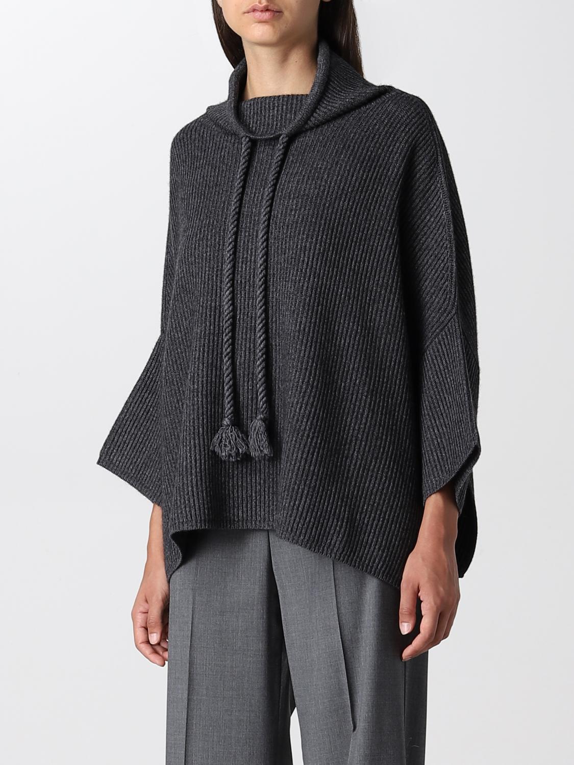 MAX MARA MANTELLA: Cappa Max Mara in lana e cashmere, Antracite - Img 4