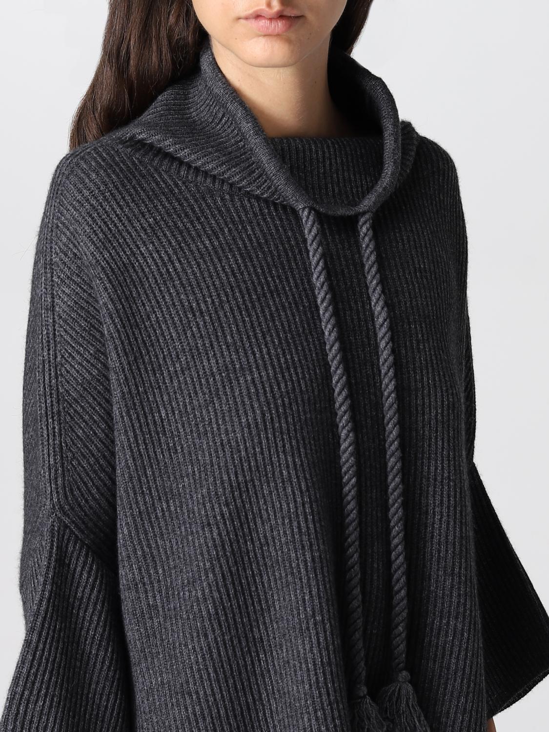 MAX MARA MANTELLA: Cappa Max Mara in lana e cashmere, Antracite - Img 5