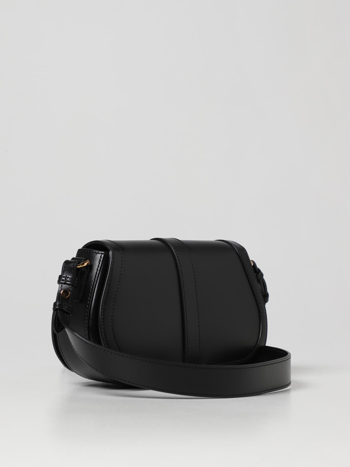 VERSACE SHOULDER BAG: Versace La Greca leather bag, Black - Img 2