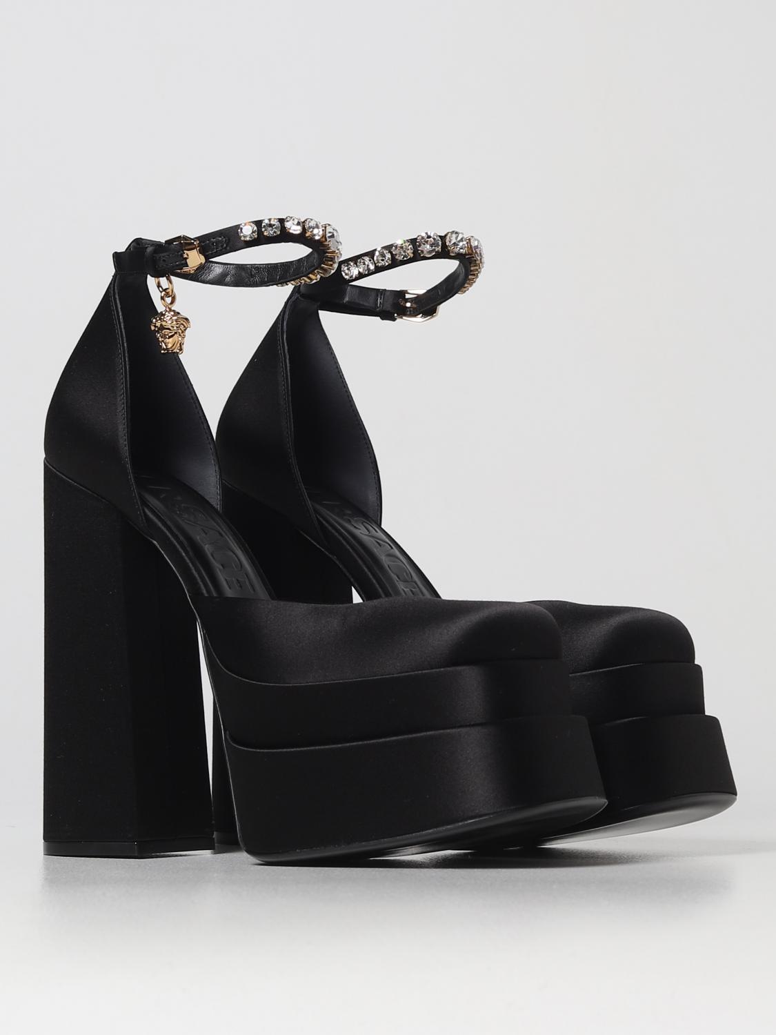 VERSACE HIGH HEEL SHOES: Shoes women Versace, Black - Img 2