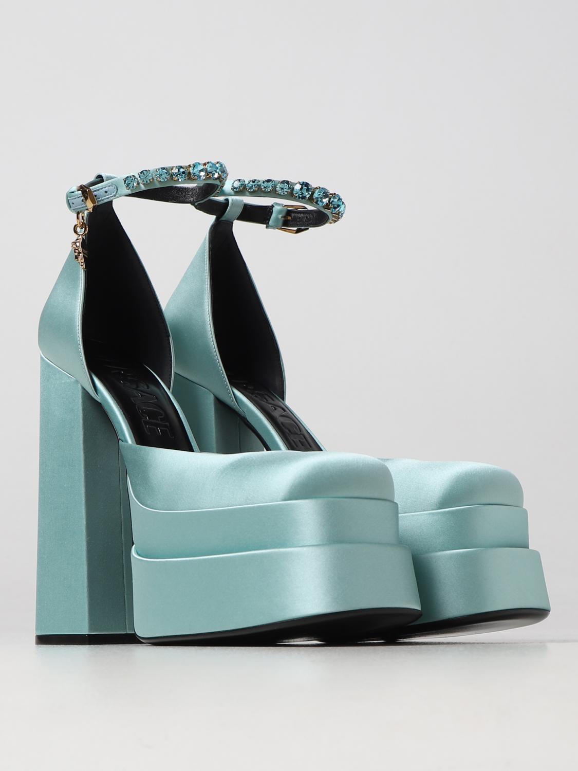 VERSACE ABSATZSCHUHE: Versace Damen Absatzschuhe, Blau - Img 2