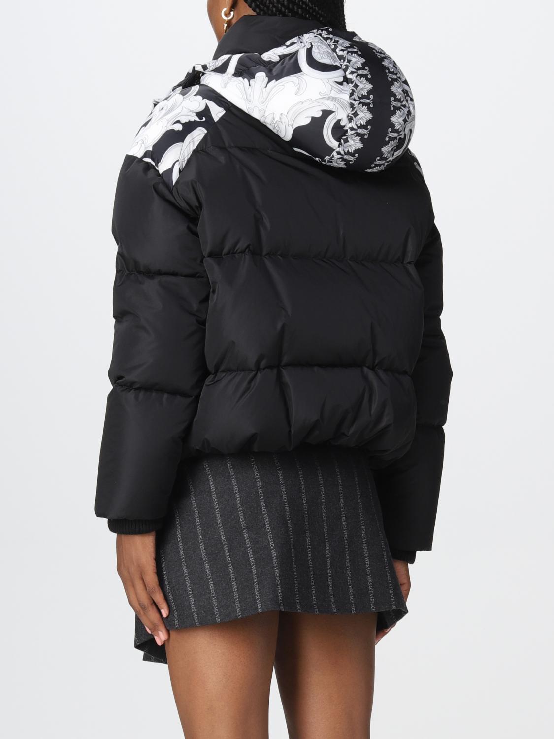 VERSACE JACKET: Versace Silver Baroque padded nylon down jacket, Black - Img 3