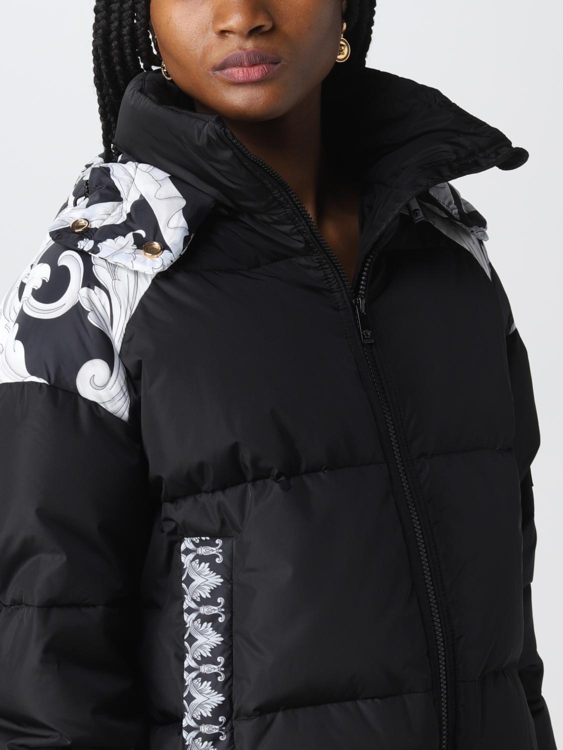 VERSACE JACKET: Versace Silver Baroque padded nylon down jacket, Black - Img 5
