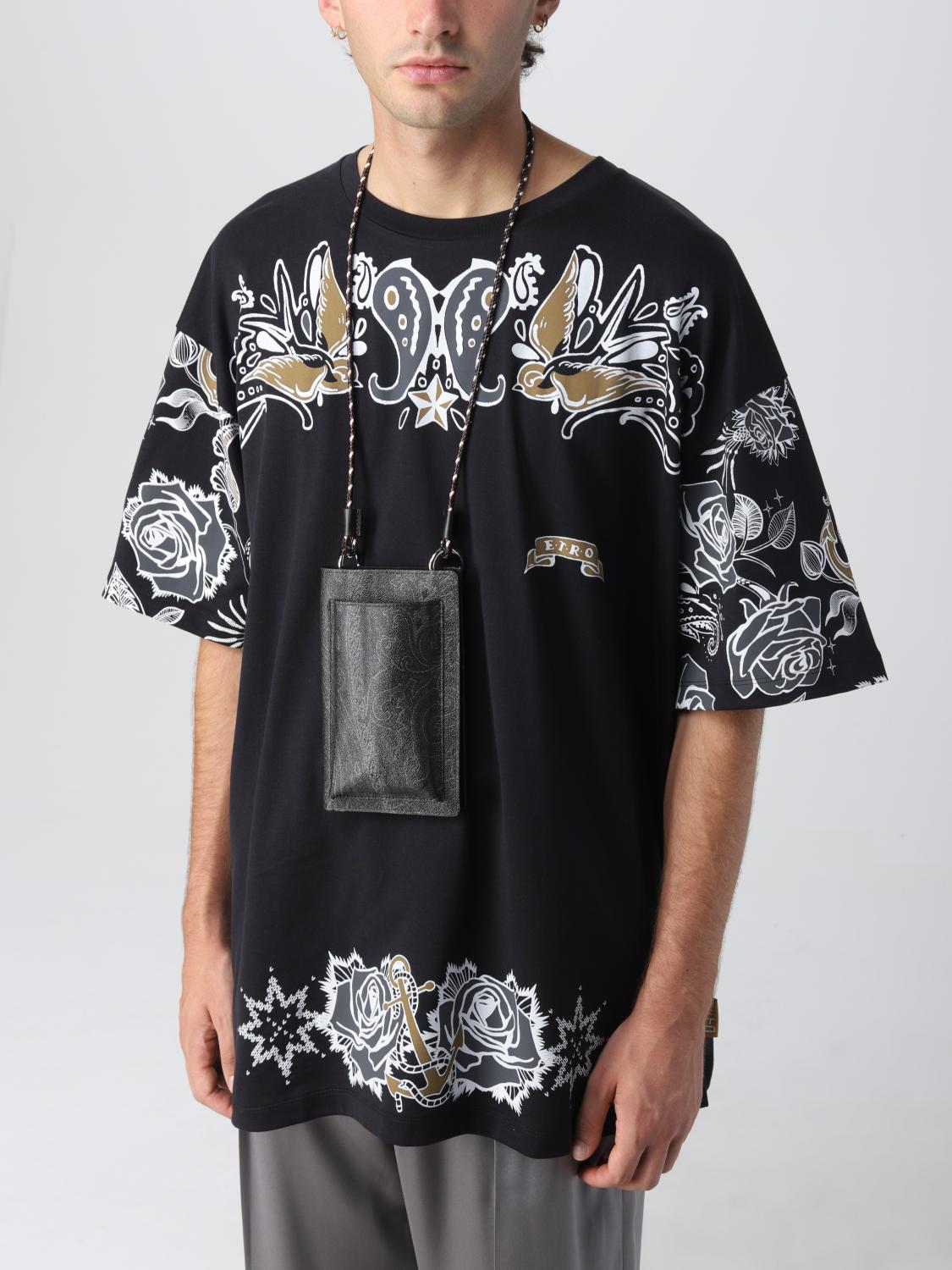 ETRO ACCESSORI TECH: Porta cellulare e carte di credito Etro con motivo Paisley, Nero - Img 2