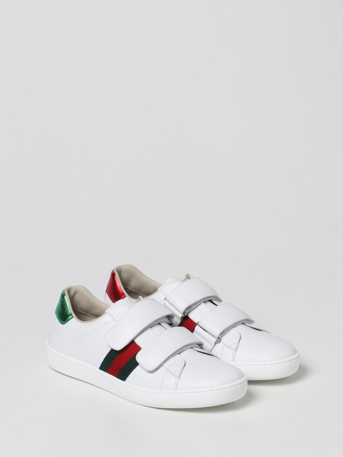 GUCCI SHOES: Gucci smooth leather sneakers, White - Img 2