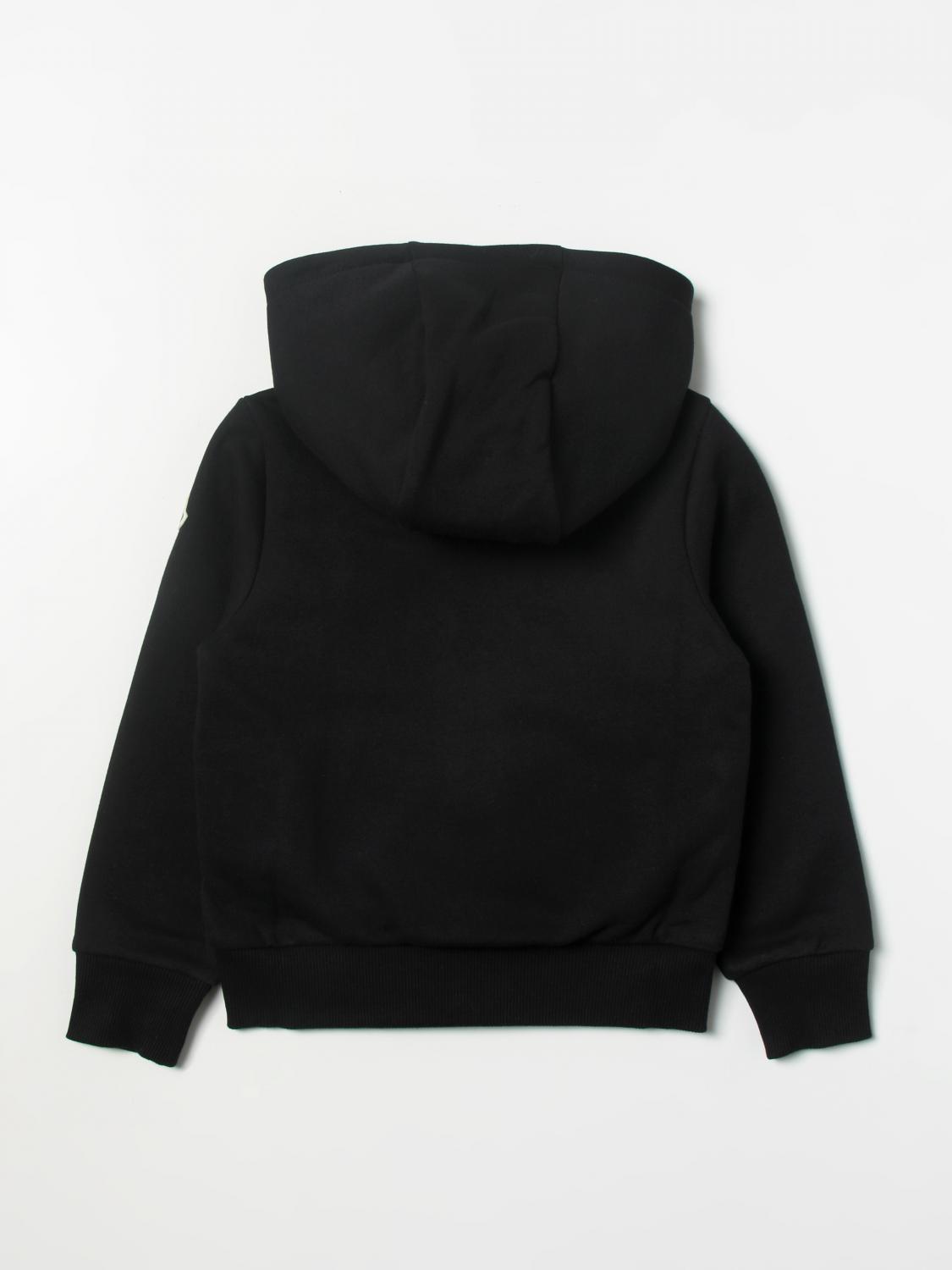 MONCLER SWEATER: Moncler zip-up hoodie with padded panel, Black - Img 2