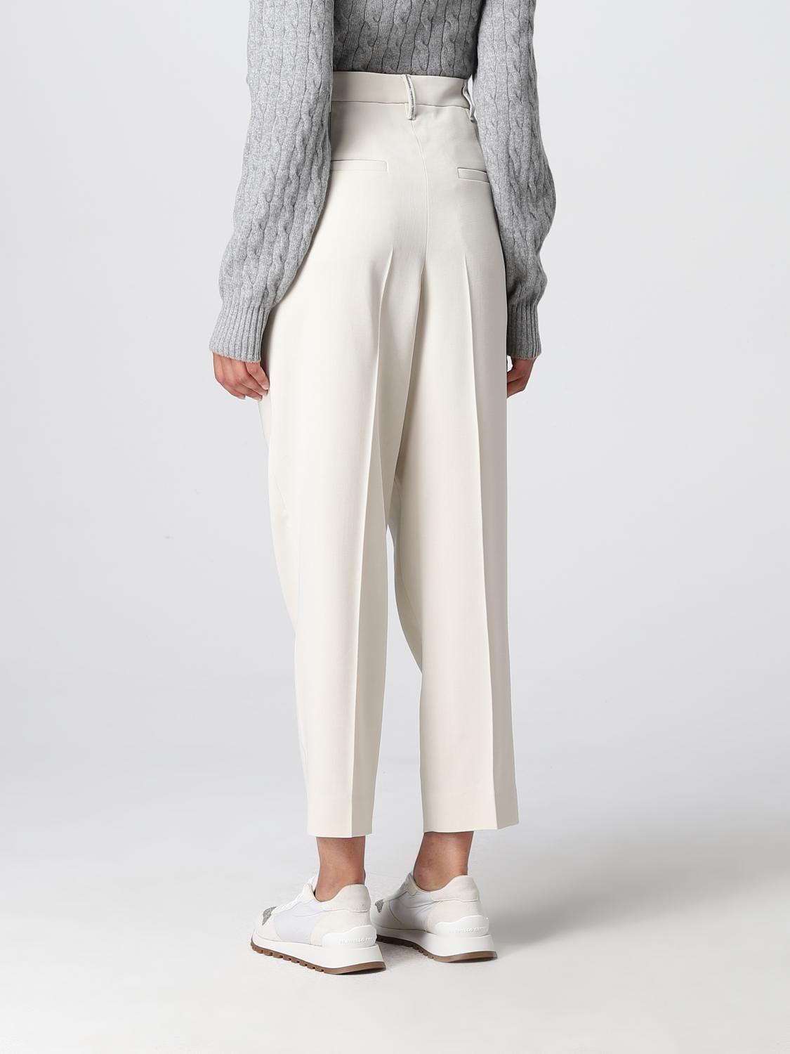 BRUNELLO CUCINELLI PANTALONES: Pantalón mujer Brunello Cucinelli, Marfil - Img 3