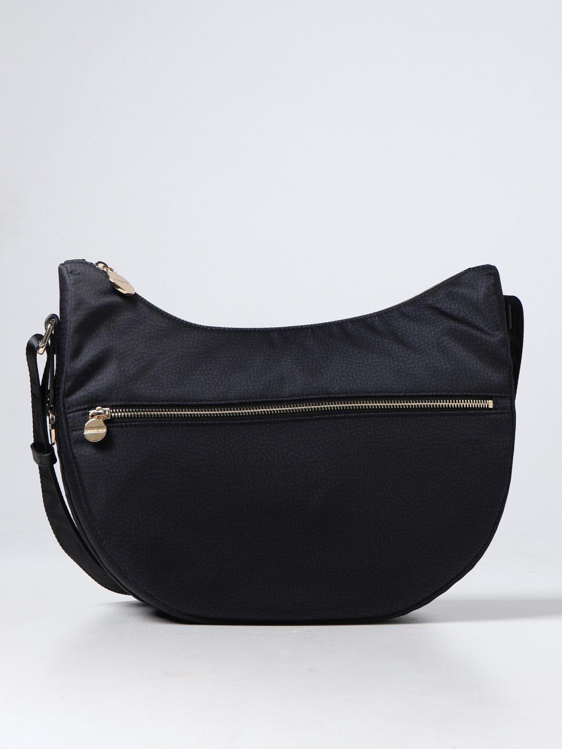 BORBONESE BORSA A TRACOLLA: Borsa Luna M Borbonese in nylon riciclato , Nero - Img 1