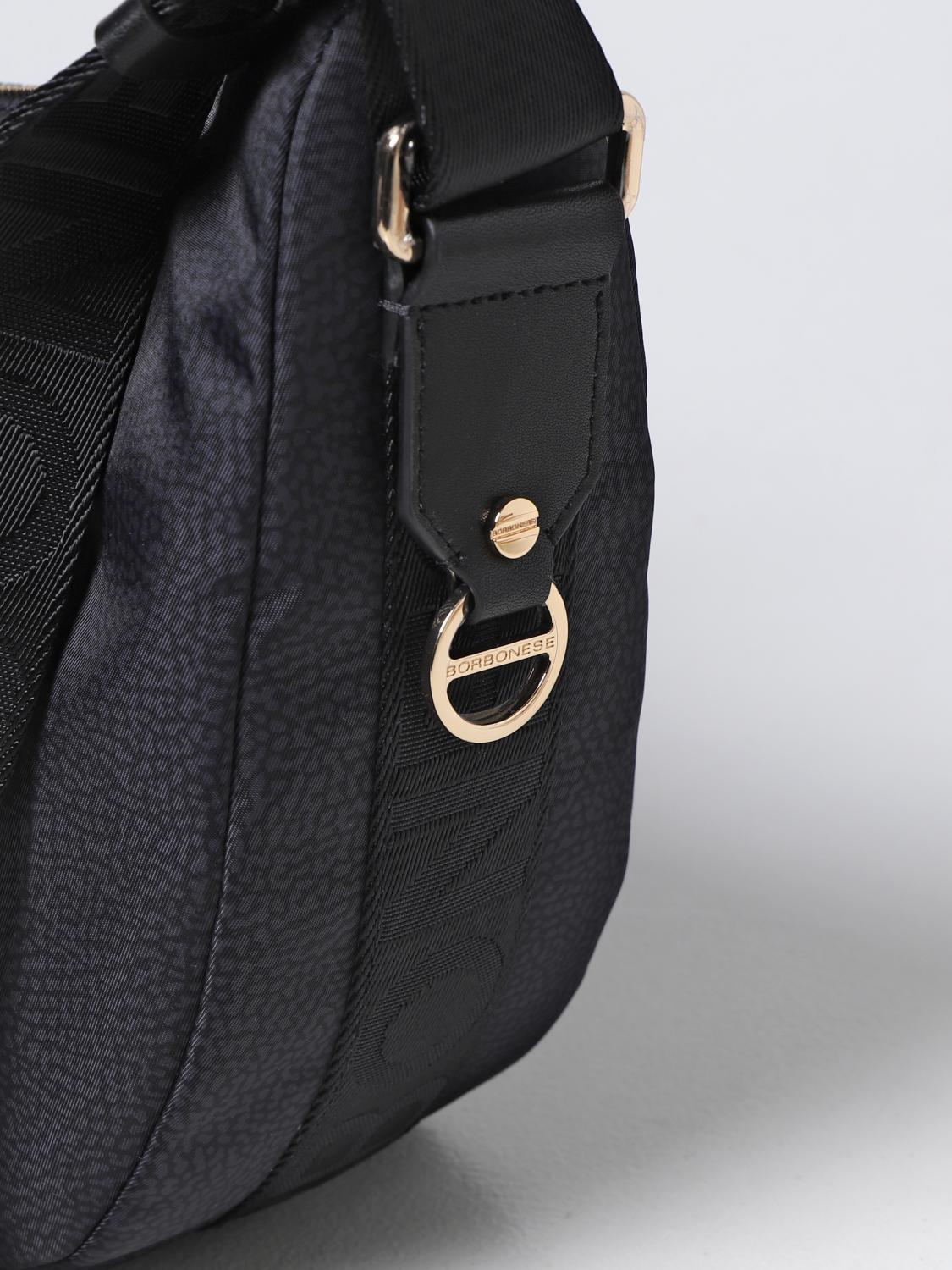 BORBONESE BORSA A TRACOLLA: Borsa Luna M Borbonese in nylon riciclato , Nero - Img 3