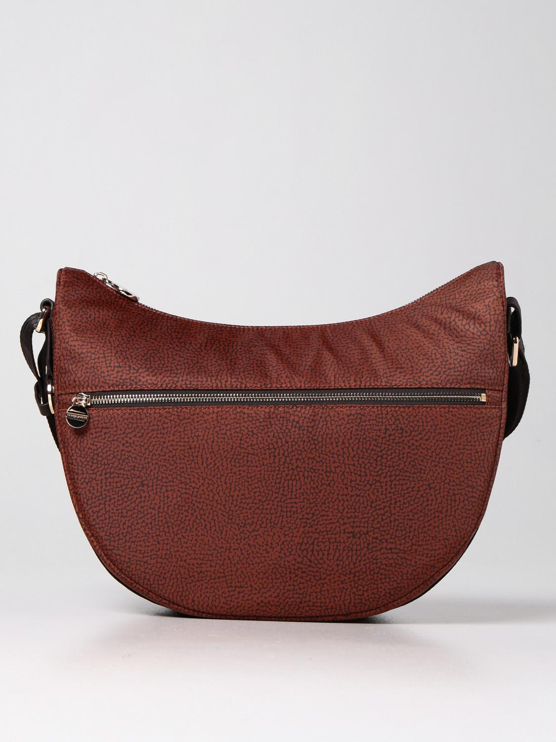 BORBONESE BORSA A TRACOLLA: Borsa Luna M Borbonese in nylon riciclato , Mattone - Img 1