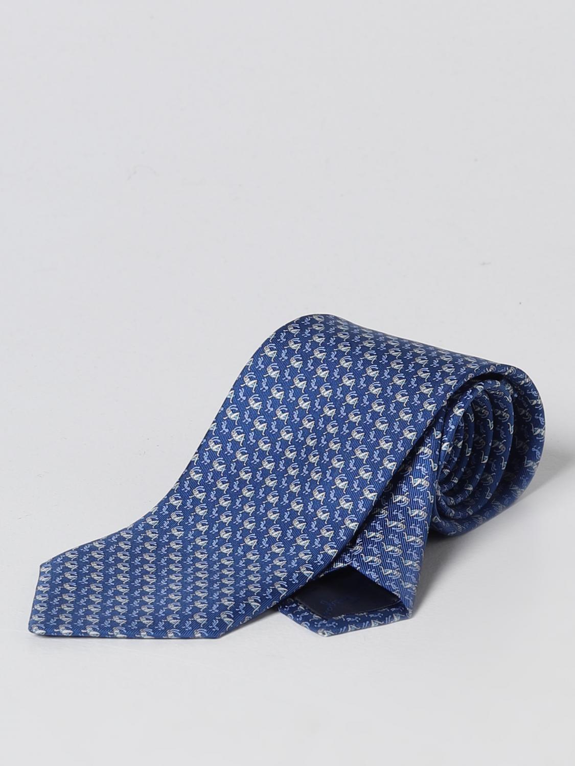 FERRAGAMO CRAVATTA: Cravatta Ferragamo in seta jacquard, Azzurro - Img 1
