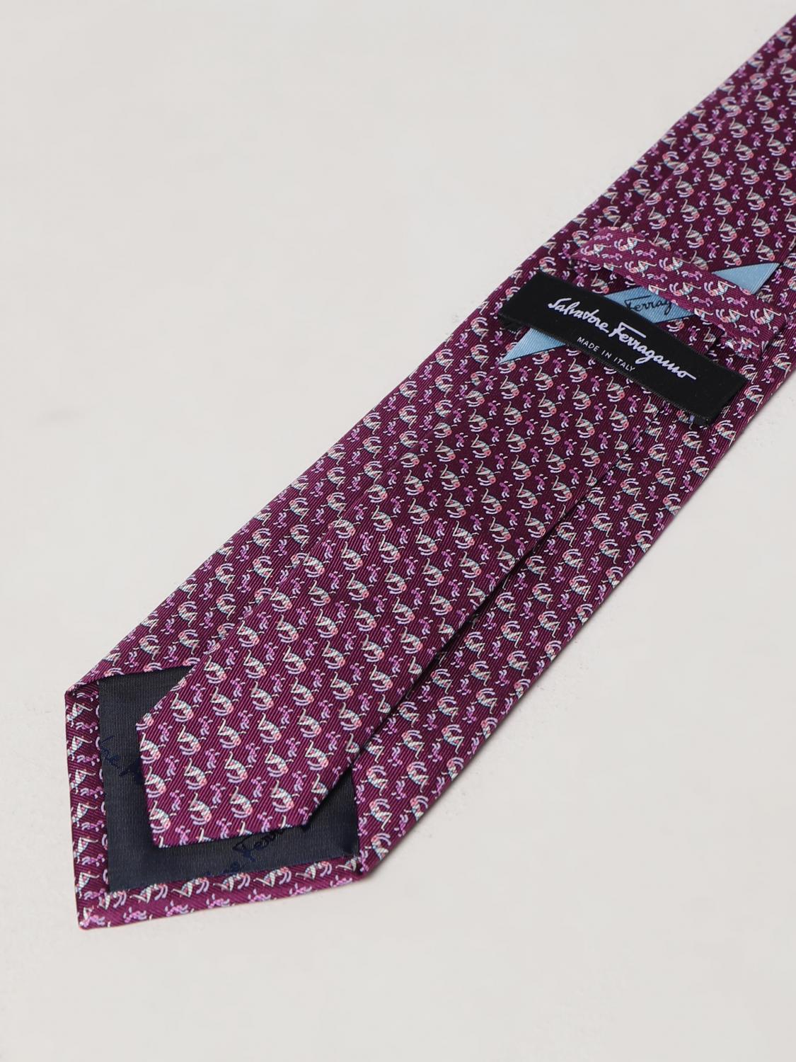 FERRAGAMO CRAVATTA: Cravatta Ferragamo in seta jacquard, Vino - Img 2