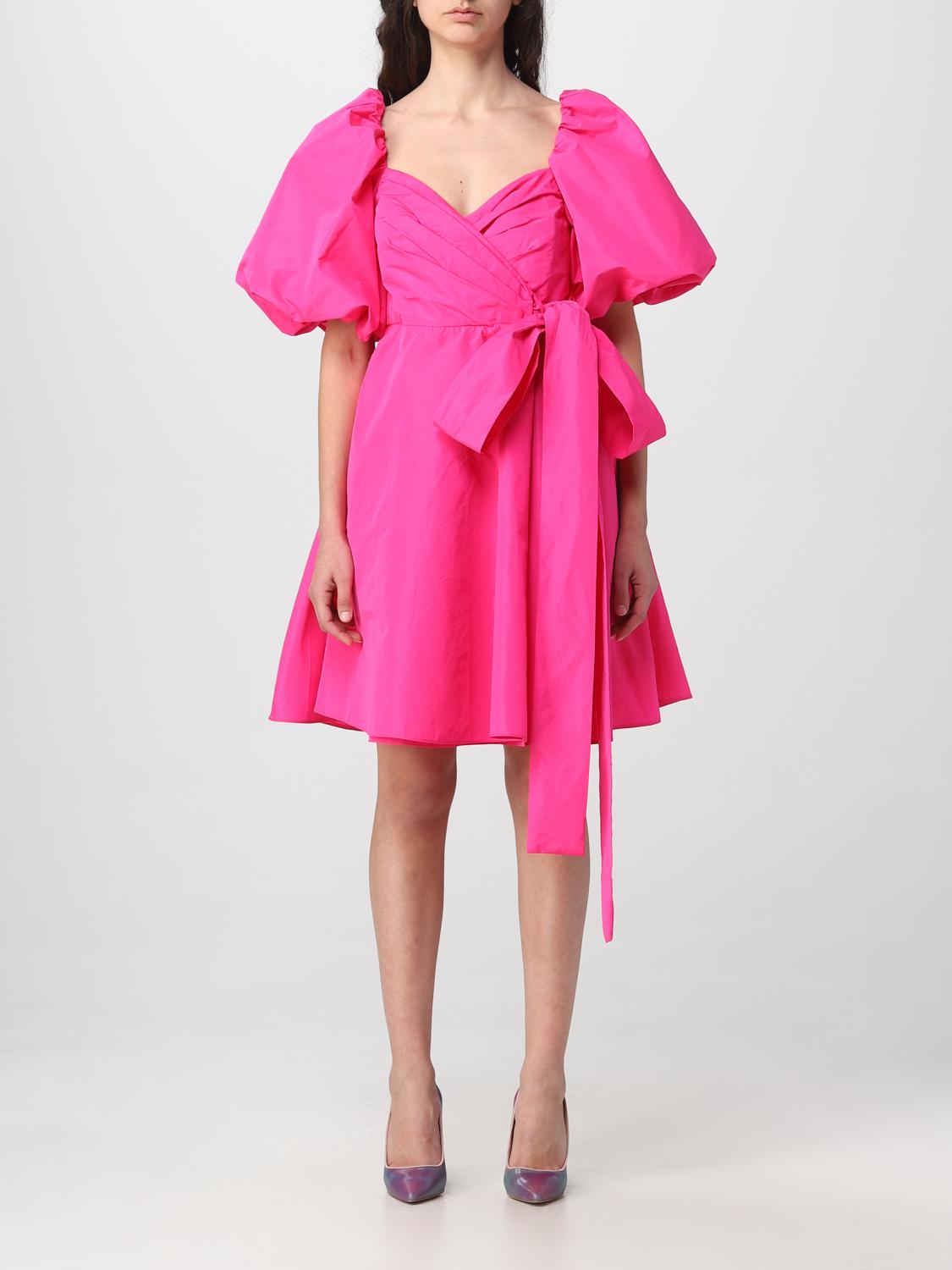 pinko pink dress Pinko, Slim-Fit Floral-Print dress, Multi fuchsia/red, L