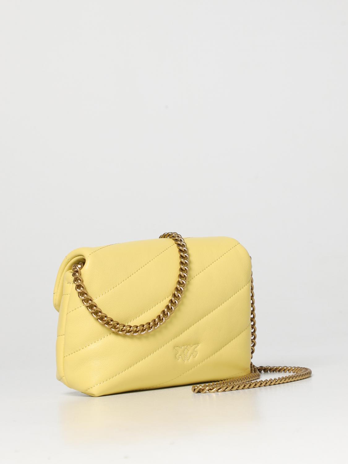 PINKO BORSA MINI: Borsa Love Bag Puff Pinko in nappa trapuntata, Giallo - Img 2
