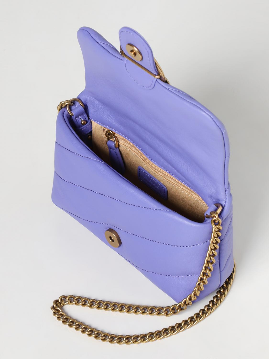 PINKO BORSA MINI: Borsa Love Bag Puff Pinko in nappa trapuntata, Viola - Img 3