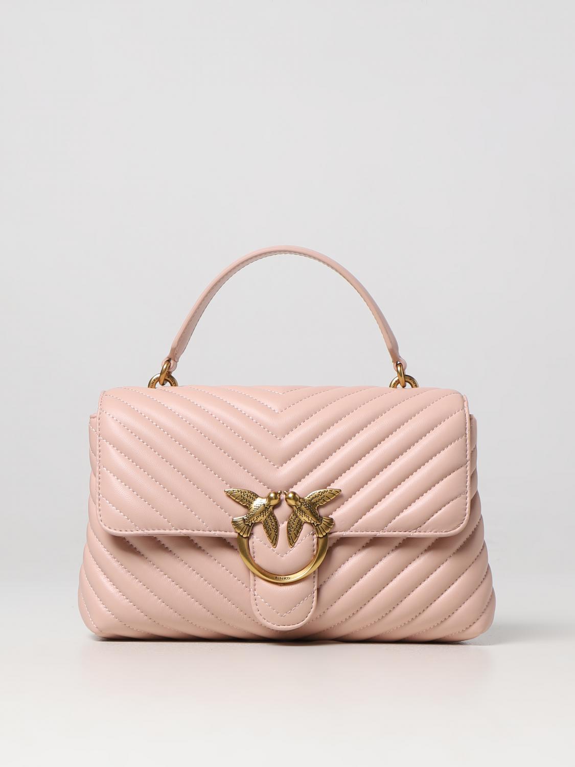 PINKO BORSA A MANO: Borsa Love Lady Puff Pinko in nappa trapuntata chevron , Cipria - Img 1