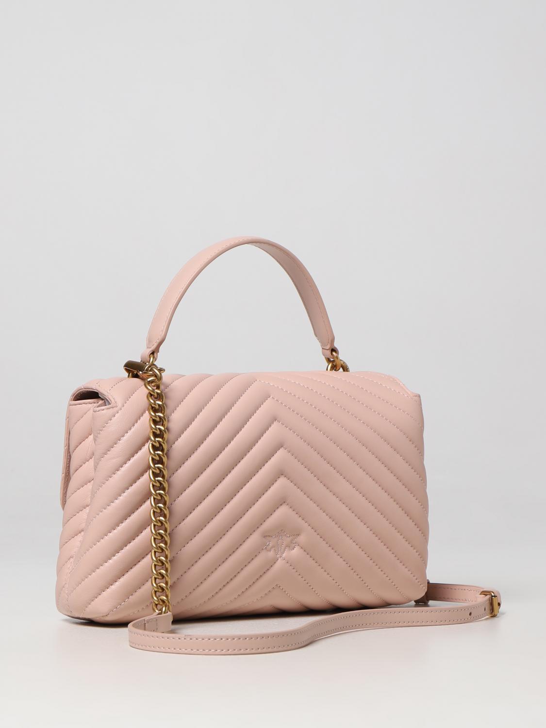 PINKO BORSA A MANO: Borsa Love Lady Puff Pinko in nappa trapuntata chevron , Cipria - Img 2