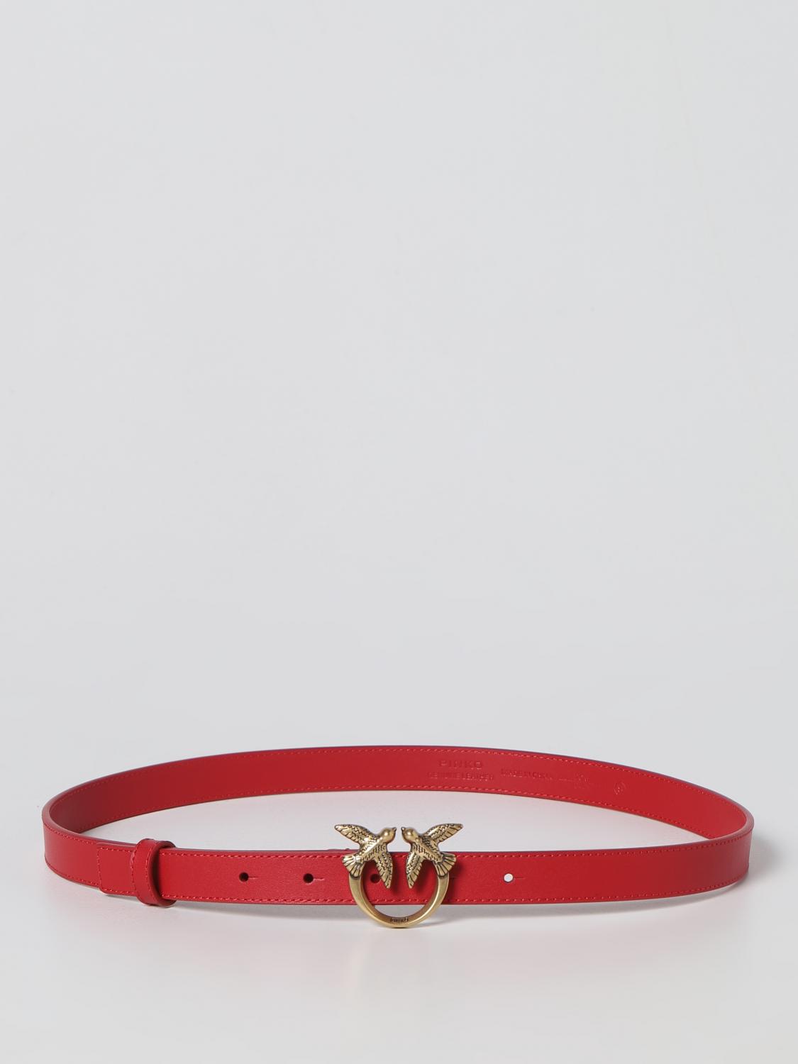PINKO CINTURA: Cintura Love Berry Pinko in pelle, Rosso - Img 1
