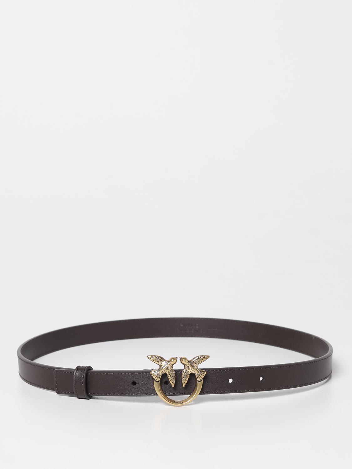 PINKO CINTURA: Cintura Love Berry Pinko in pelle, Marrone - Img 1