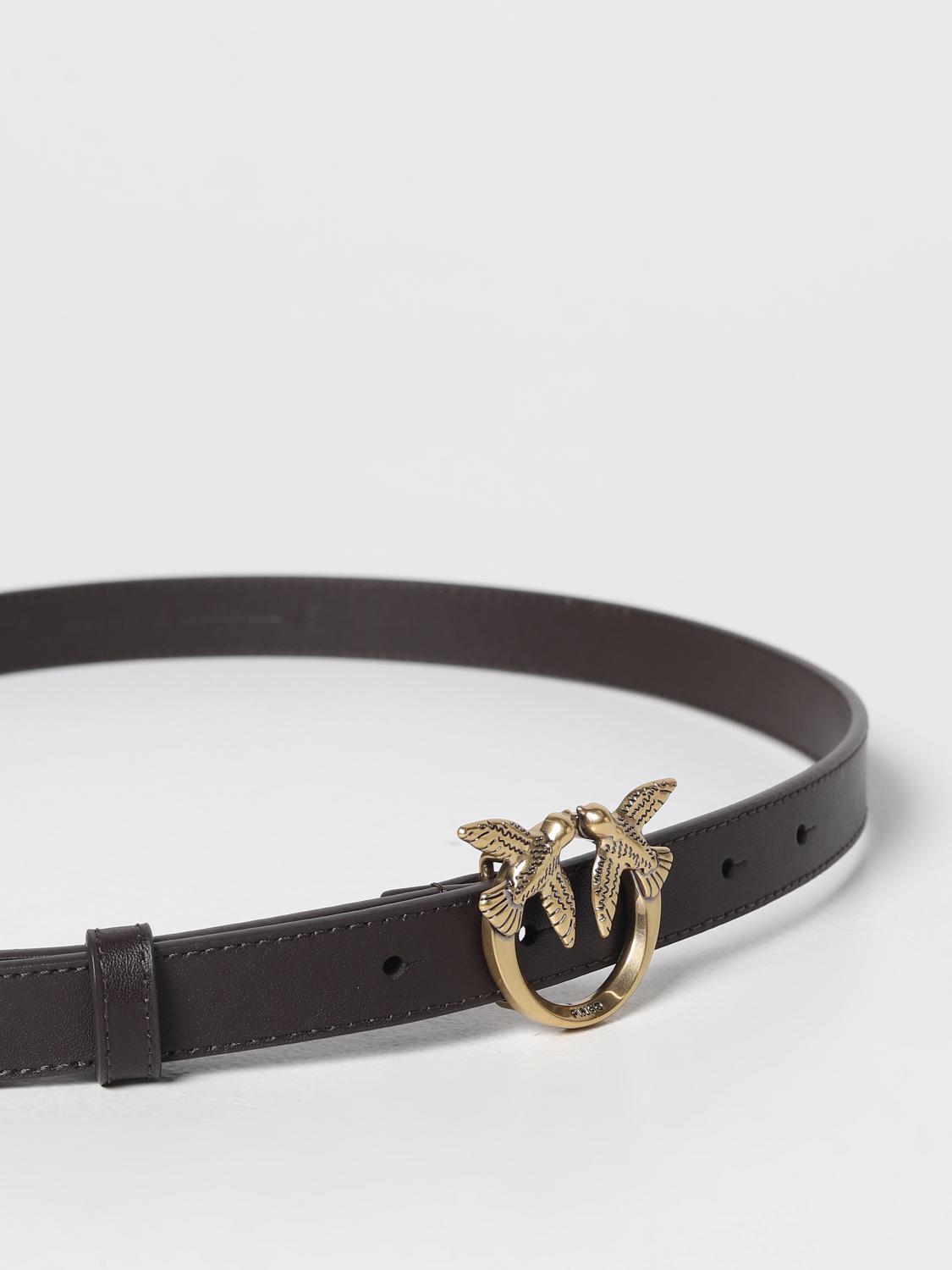 PINKO CINTURA: Cintura Love Berry Pinko in pelle, Marrone - Img 2