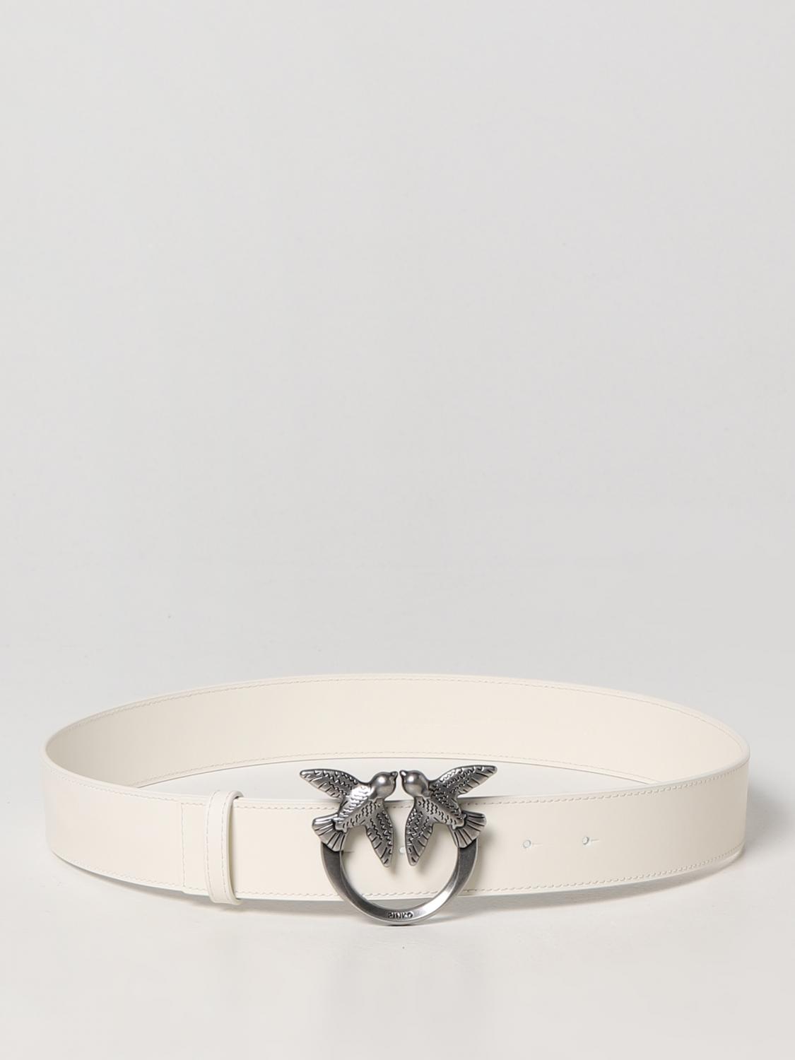 PINKO CINTURA: Cintura Love Berry Pinko in pelle, Beige - Img 1