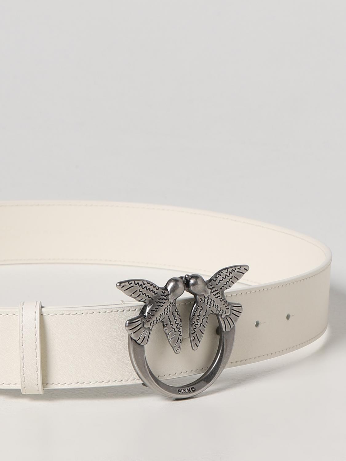 PINKO CINTURA: Cintura Love Berry Pinko in pelle, Beige - Img 2