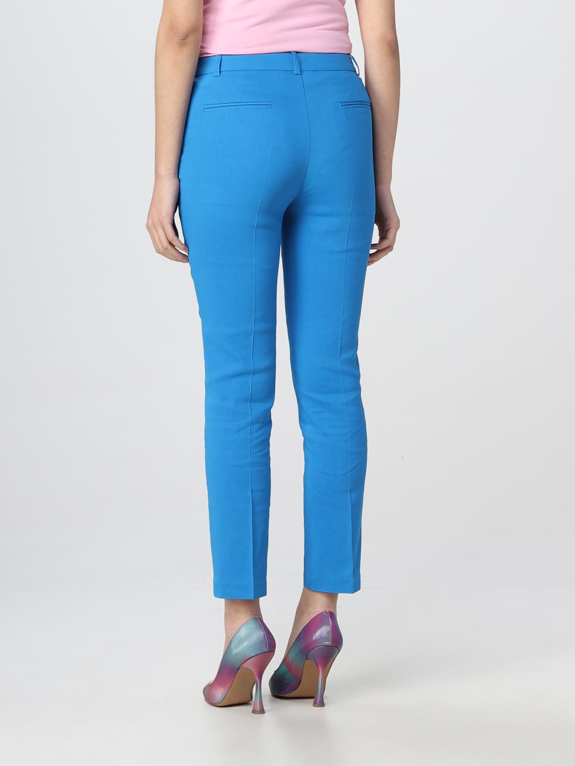 PINKO PANTALONI: Pantalone Pinko in misto lino stretch, Azzurro - Img 2