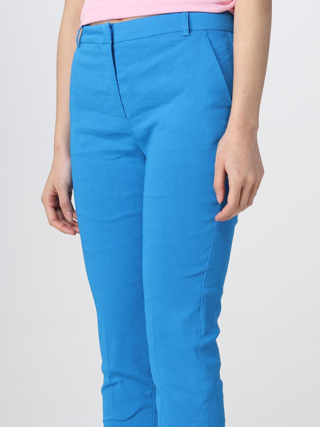 PINKO PANTALONI: Pantalone Pinko in misto lino stretch, Azzurro - Img 3