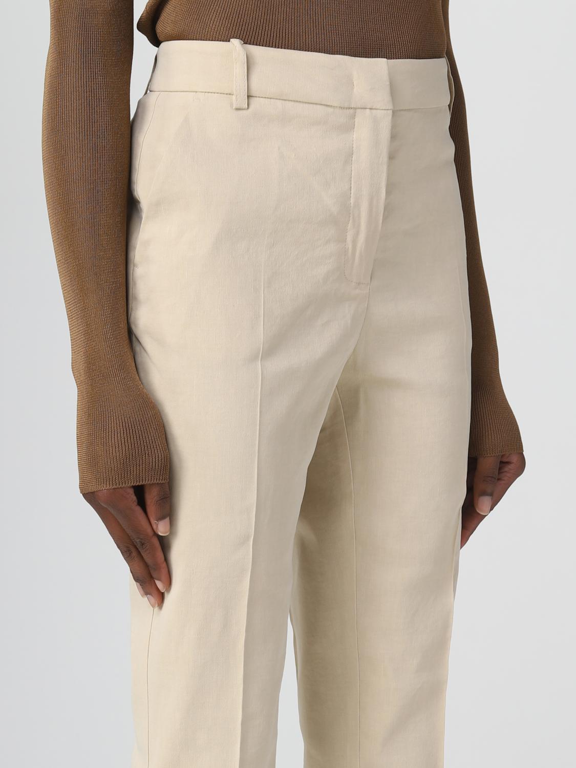 PINKO PANTALONI: Pantalone Pinko in misto lino stretch, Beige - Img 3