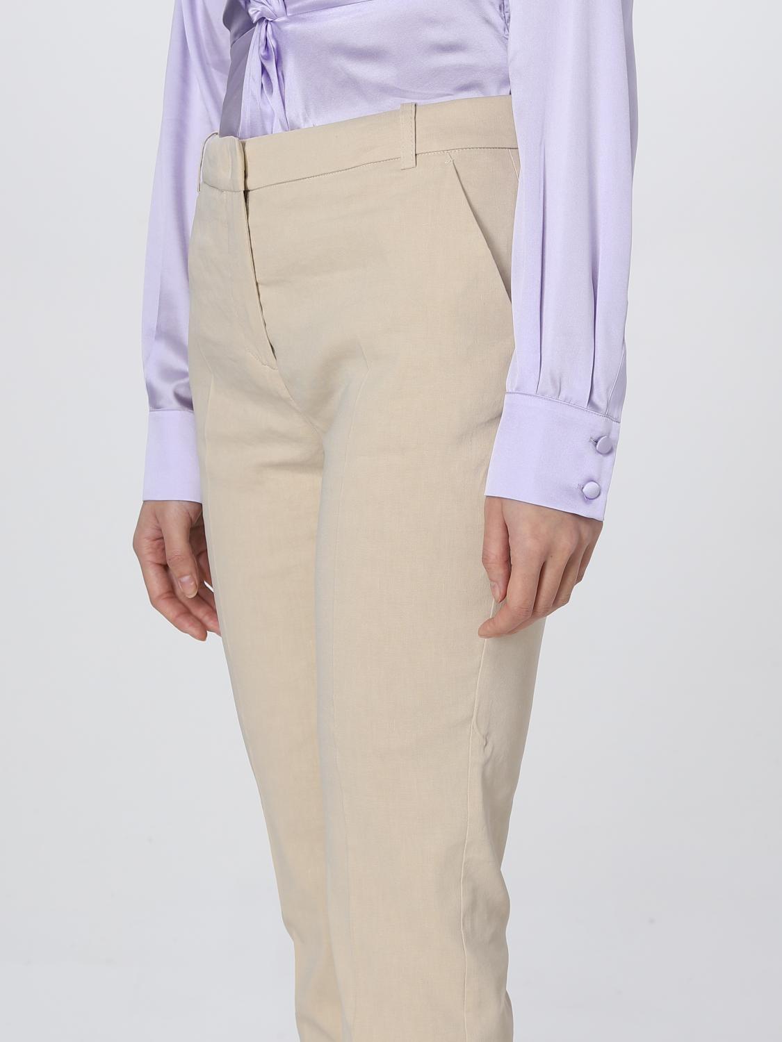 PINKO PANTALONI: Pantalone Pinko in misto lino stretch, Beige - Img 4