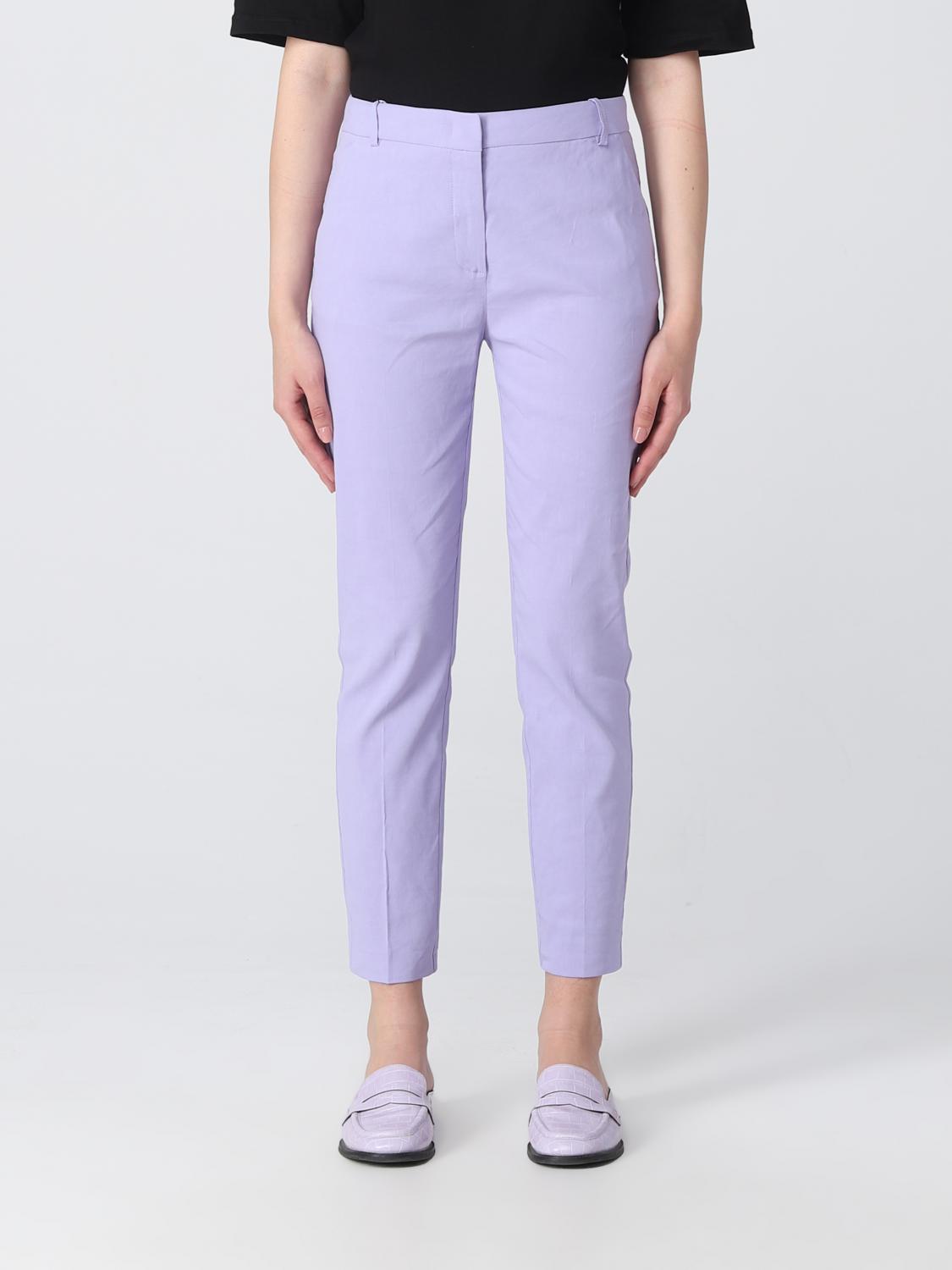 PINKO PANTALONI: Pantalone Pinko in misto lino stretch, Glicine - Img 1