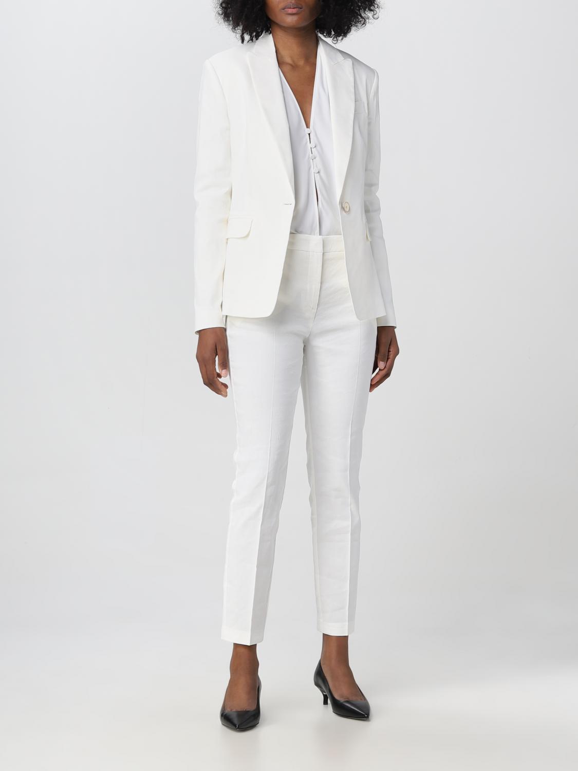 PINKO GIACCA: Blazer Equilibrato Pinko in misto lino, Bianco - Img 2
