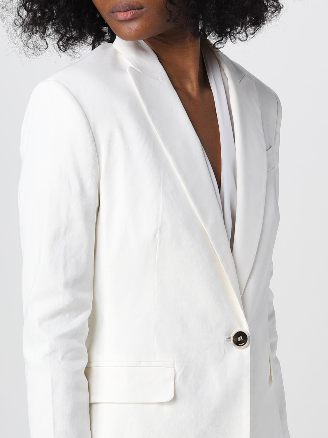 PINKO GIACCA: Blazer Equilibrato Pinko in misto lino, Bianco - Img 5