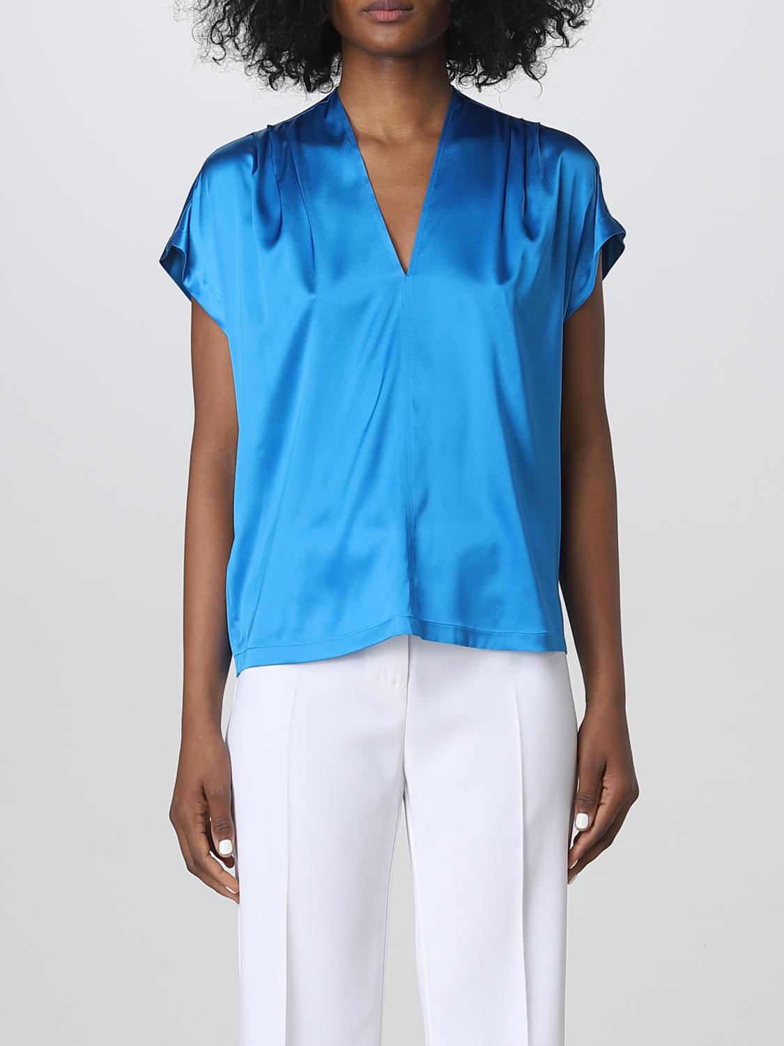 PINKO TOP: Blusa Pinko in satin, Blue - Img 1