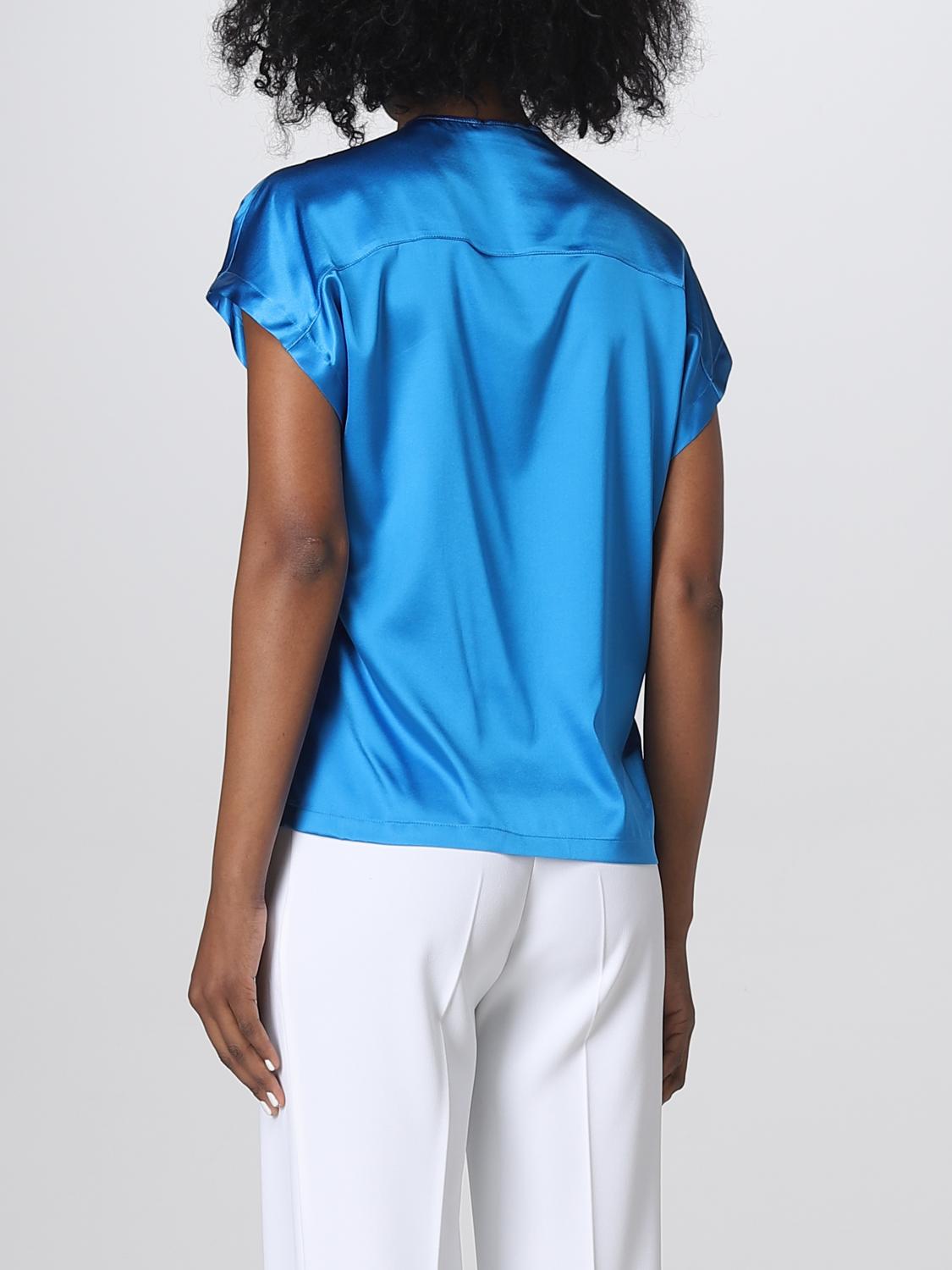 PINKO TOP: Blusa Pinko in satin, Blue - Img 2