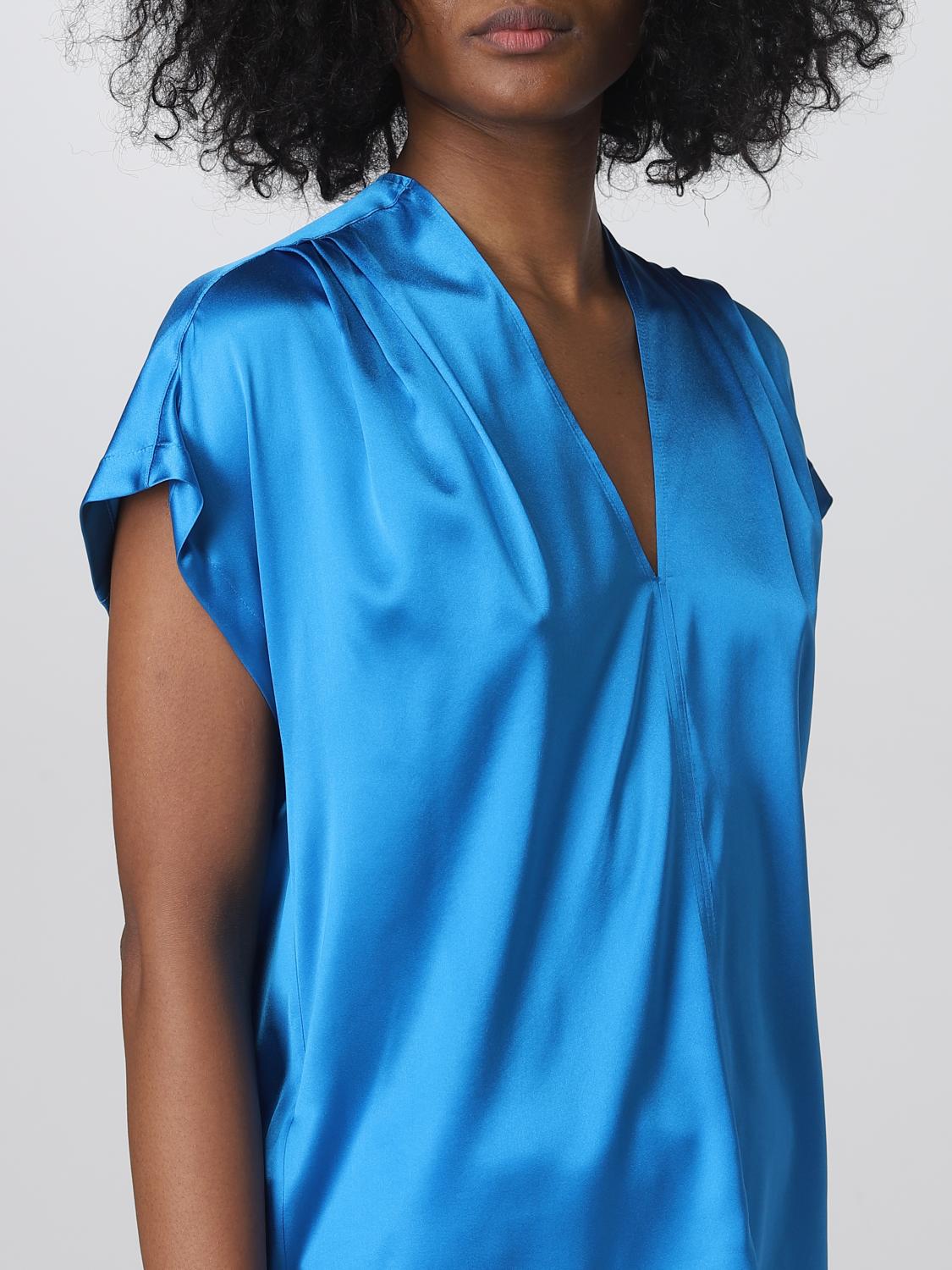 PINKO TOP: Blusa Pinko in satin, Blue - Img 3