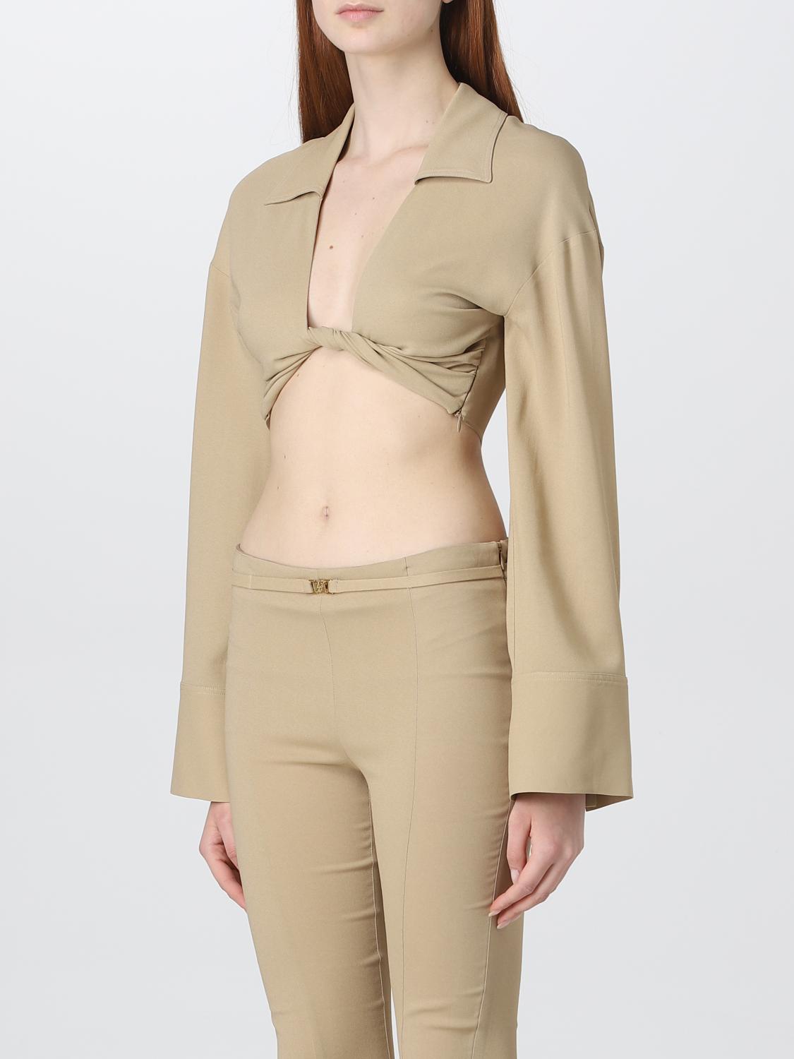 BLUMARINE CAMICIA: Camicia Blumarine in misto viscosa, Beige - Img 4