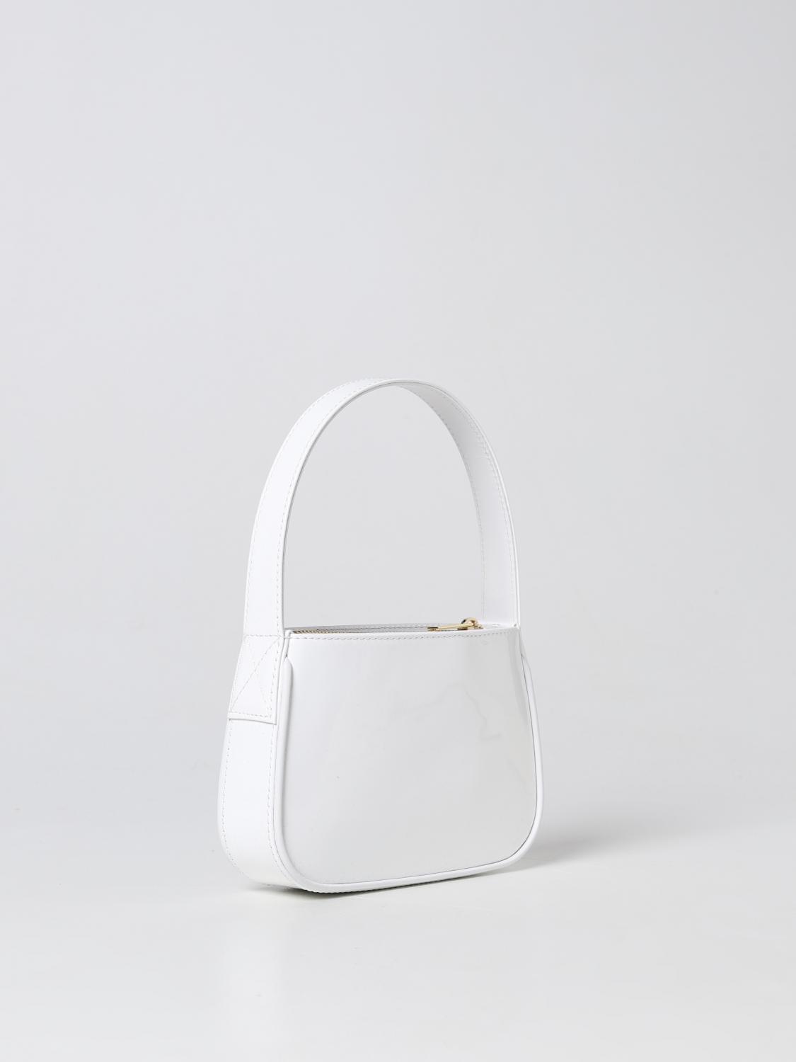 BLUMARINE BORSA MINI: Borsa Blumarine in vernice con logo, Bianco - Img 2