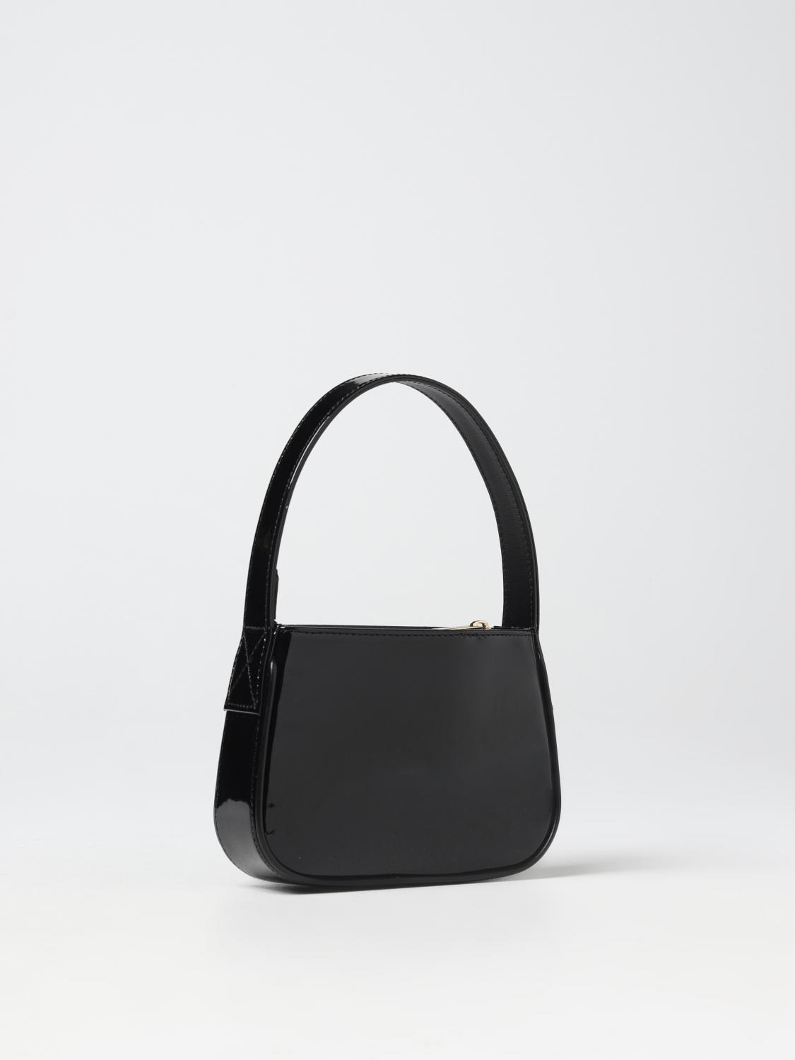 BLUMARINE BORSA MINI: Borsa Blumarine in vernice con logo, Nero - Img 2