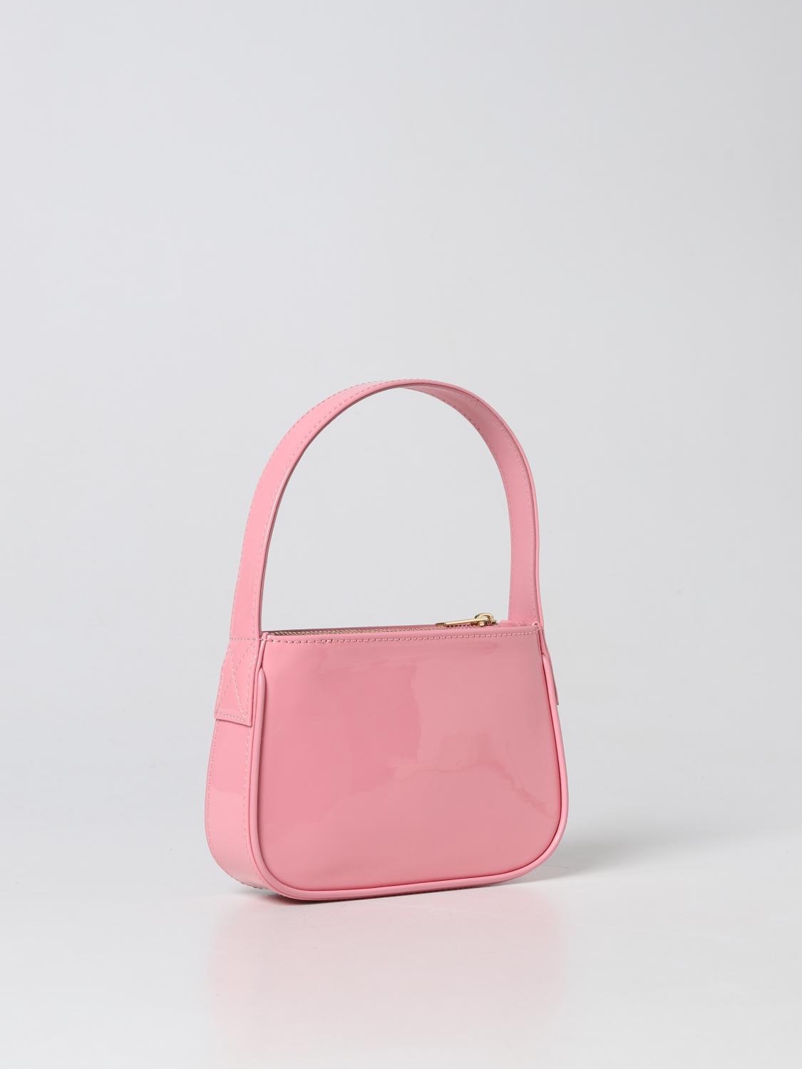 BLUMARINE BORSA MINI: Borsa Blumarine in vernice con logo, Rosa - Img 2