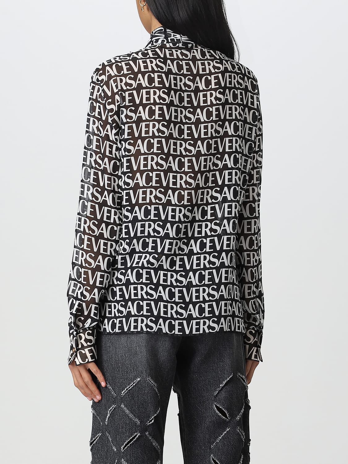 VERSACE HEMDBLUSE: Hemdbluse damen Versace, Schwarz - Img 3