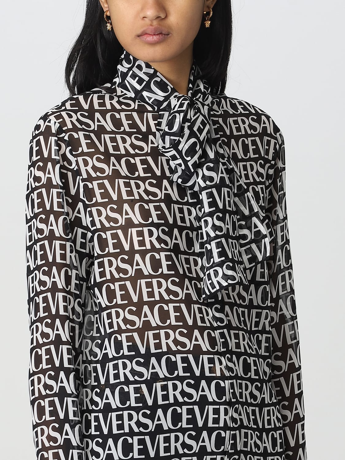 VERSACE HEMDBLUSE: Hemdbluse damen Versace, Schwarz - Img 5